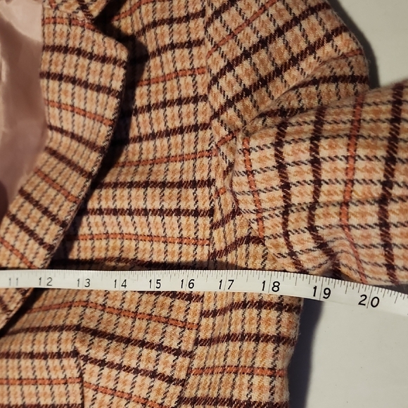 Talbots NWT Pink and Brown Checkered Blazer - Picture 5 of 8